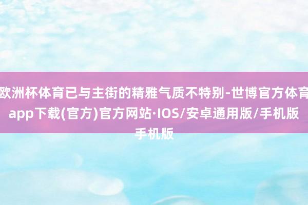 欧洲杯体育已与主街的精雅气质不特别-世博官方体育app下载(官方)官方网站·IOS/安卓通用版/手机版