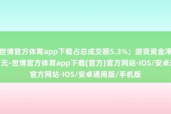 世博官方体育app下载占总成交额5.3%；游资资金净流出173.48万元-世博官方体育app下载(官方)官方网站·IOS/安卓通用版/手机版