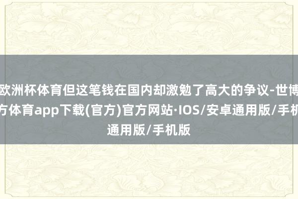 欧洲杯体育但这笔钱在国内却激勉了高大的争议-世博官方体育app下载(官方)官方网站·IOS/安卓通用版/手机版
