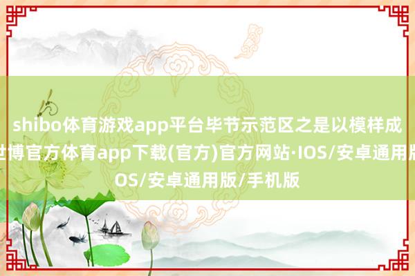 shibo体育游戏app平台毕节示范区之是以模样成效显赫-世博官方体育app下载(官方)官方网站·IOS/安卓通用版/手机版