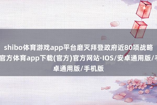 shibo体育游戏app平台磨灭拜登政府近80项战略-世博官方体育app下载(官方)官方网站·IOS/安卓通用版/手机版