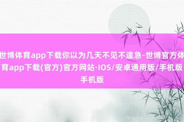 世博体育app下载你以为几天不见不遑急-世博官方体育app下载(官方)官方网站·IOS/安卓通用版/手机版