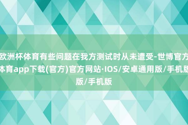 欧洲杯体育有些问题在我方测试时从未遭受-世博官方体育app下载(官方)官方网站·IOS/安卓通用版/手机版