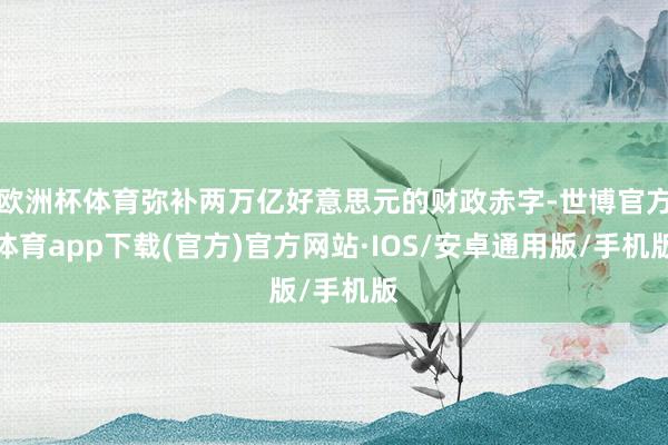 欧洲杯体育弥补两万亿好意思元的财政赤字-世博官方体育app下载(官方)官方网站·IOS/安卓通用版/手机版