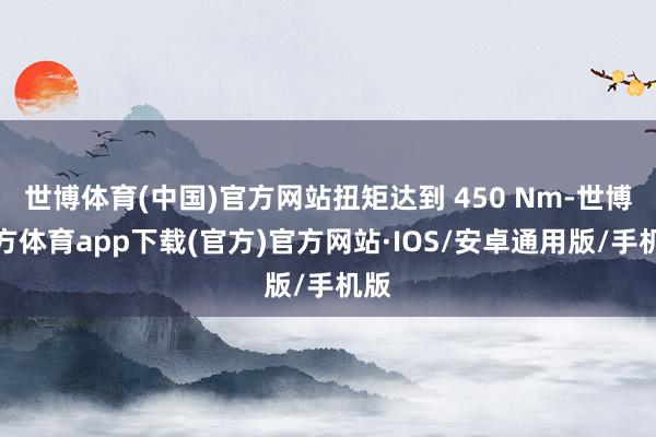 世博体育(中国)官方网站扭矩达到 450 Nm-世博官方体育app下载(官方)官方网站·IOS/安卓通用版/手机版