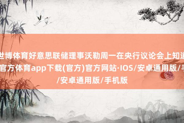 世博体育好意思联储理事沃勒周一在央行议论会上知道-世博官方体育app下载(官方)官方网站·IOS/安卓通用版/手机版