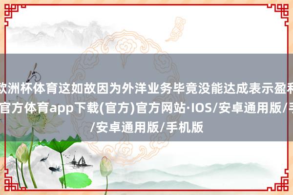 欧洲杯体育这如故因为外洋业务毕竟没能达成表示盈利-世博官方体育app下载(官方)官方网站·IOS/安卓通用版/手机版
