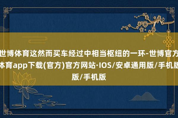 世博体育这然而买车经过中相当枢纽的一环-世博官方体育app下载(官方)官方网站·IOS/安卓通用版/手机版