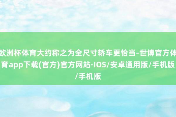 欧洲杯体育大约称之为全尺寸轿车更恰当-世博官方体育app下载(官方)官方网站·IOS/安卓通用版/手机版