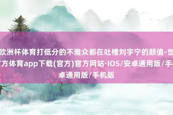 欧洲杯体育打低分的不雅众都在吐槽刘宇宁的颜值-世博官方体育app下载(官方)官方网站·IOS/安卓通用版/手机版