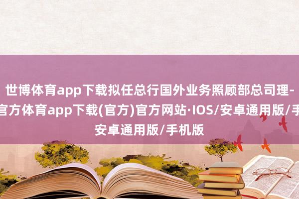 世博体育app下载拟任总行国外业务照顾部总司理-世博官方体育app下载(官方)官方网站·IOS/安卓通用版/手机版