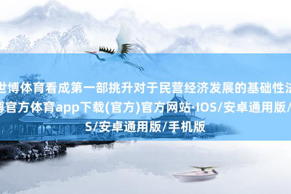世博体育看成第一部挑升对于民营经济发展的基础性法律-世博官方体育app下载(官方)官方网站·IOS/安卓通用版/手机版