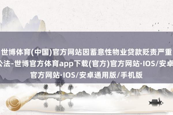 世博体育(中国)官方网站因蓄意性物业贷款贬责严重违抗审慎蓄意公法-世博官方体育app下载(官方)官方网站·IOS/安卓通用版/手机版