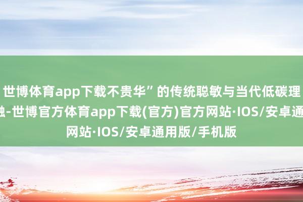 世博体育app下载不贵华”的传统聪敏与当代低碳理念的深度交融-世博官方体育app下载(官方)官方网站·IOS/安卓通用版/手机版
