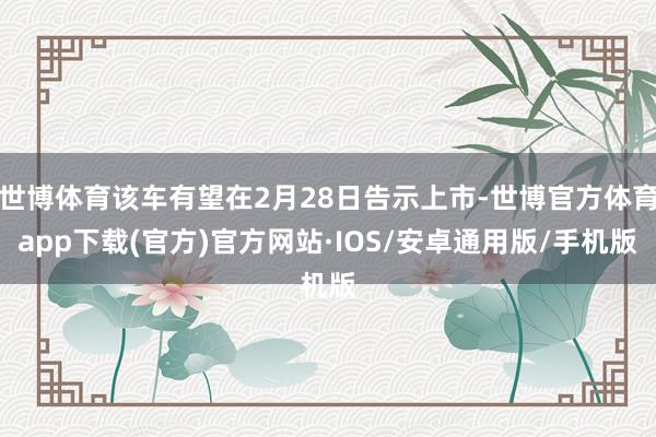 世博体育该车有望在2月28日告示上市-世博官方体育app下载(官方)官方网站·IOS/安卓通用版/手机版