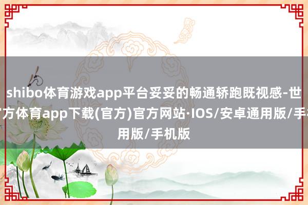 shibo体育游戏app平台妥妥的畅通轿跑既视感-世博官方体育app下载(官方)官方网站·IOS/安卓通用版/手机版