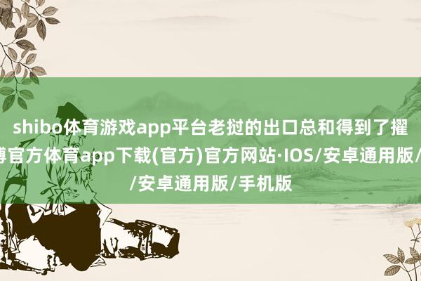 shibo体育游戏app平台老挝的出口总和得到了擢升-世博官方体育app下载(官方)官方网站·IOS/安卓通用版/手机版