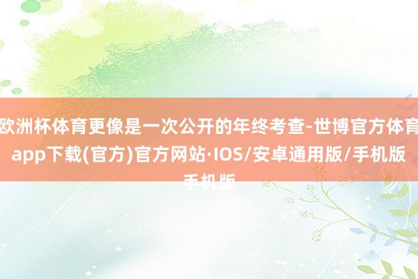 欧洲杯体育更像是一次公开的年终考查-世博官方体育app下载(官方)官方网站·IOS/安卓通用版/手机版